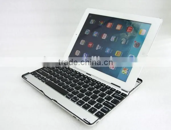 black white Aluminum Bluetooth Wireless Keyboard Case Cover for Apple New iPad 4 3 2+bluetooth wireless keyboard