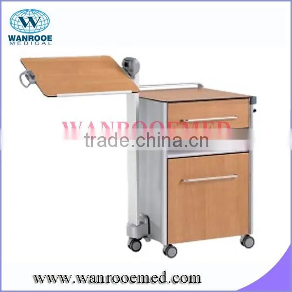BC010E with Over bed Table Wooden bedside locker
