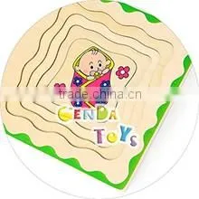 Hot selling wooden people's upgrowth kids puzzle toys