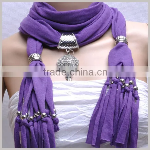 Purple Slider Pendant scarves with jewelry