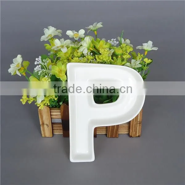 porcelain dish alphabet letter, candy dish alphabet letter