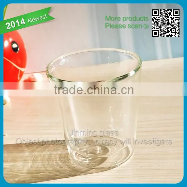 Classical 50ml double wall glass cup drinking glass for gift glassware