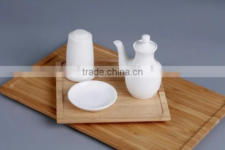 plain restaurant ceramic soy sauce and vinegar pot