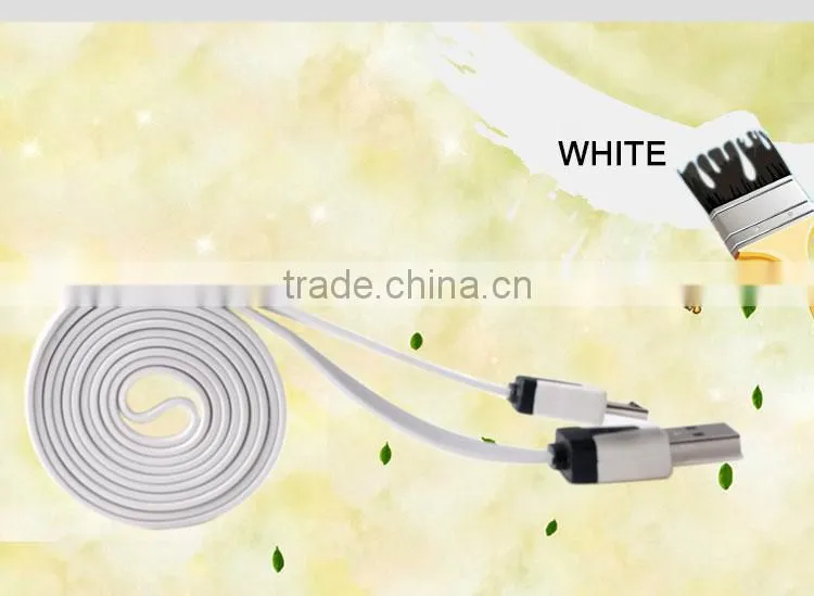 1M Colorful Noodle usb micro cable for Blackberry