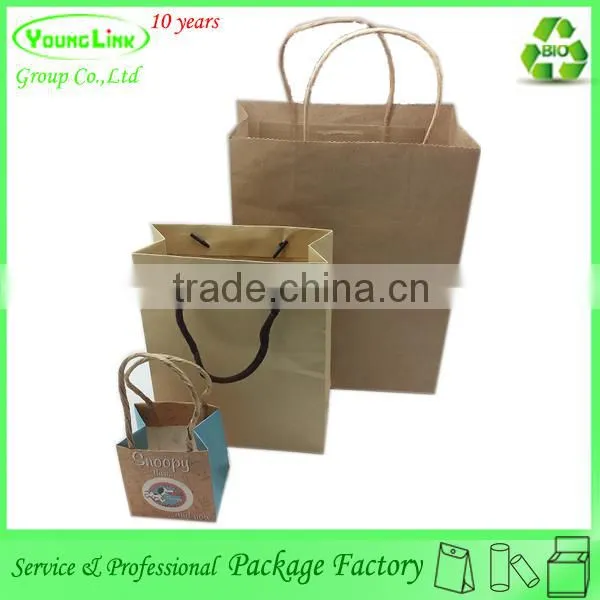 Custom printing mini cute kraft paper bag with paper string