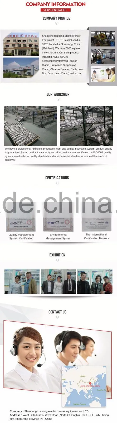 Protective cable power fitting ADSS/OPGW for vibration damper of armor rod