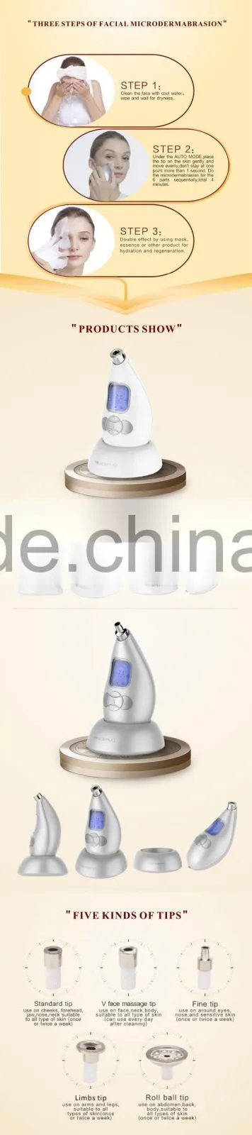 NEWDERMO PORTABLE home microdermabrasion machine skin care tool V face and face lifting skin rejuvenation machine