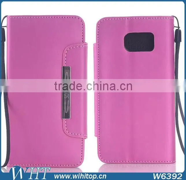 Scrub Hand Wallet Leather Case With Card Slot For Samsung Galaxy S6
