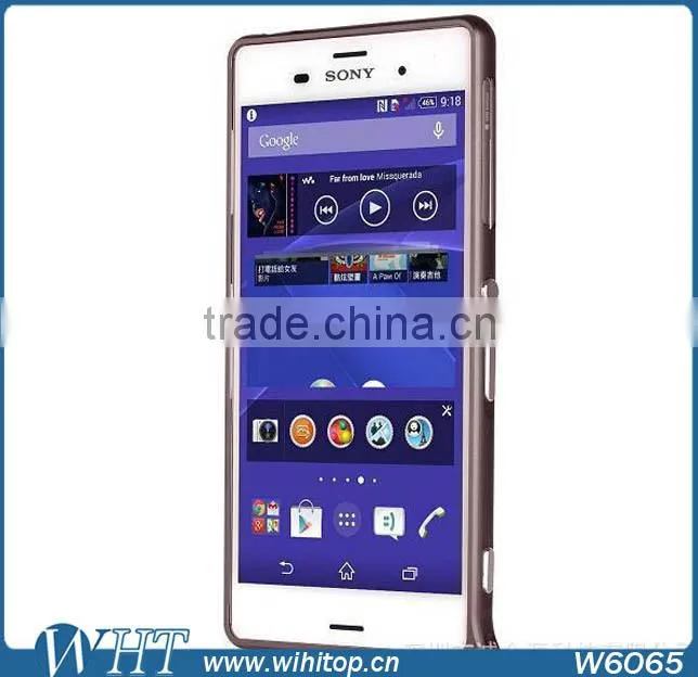 Fashionable Aluminum Bumper Case No Screws For Sony Xperia Z3, Luxury Hard Metal Frame For Xperia Z3