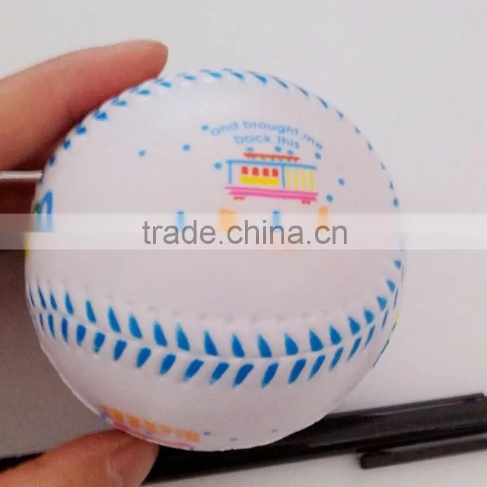 white blue pu stress baseballs