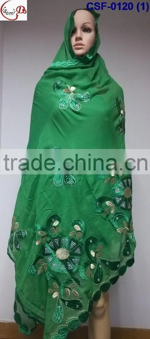 SCF-0120 Latest design nice pattern embroidery soft material high quality fashion women long scarf for clearence sale
