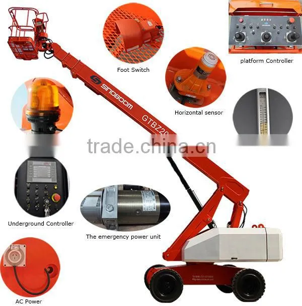 Lifting height 20m, 250-480kg load capacity telescopic boom lift/aerial work platform