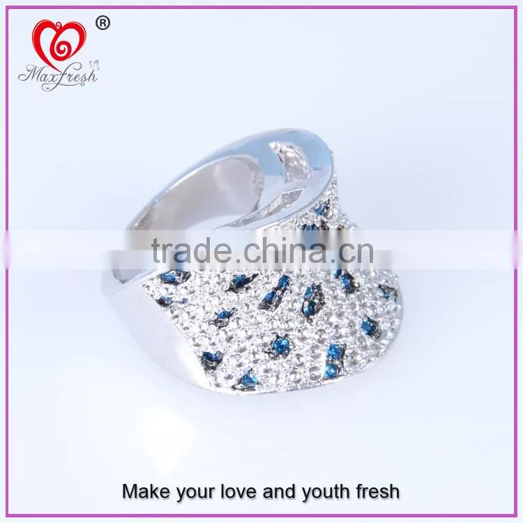 wholesale cheap new design fancy ring ladies' fancy jewelry ring white gold plated fancy ring