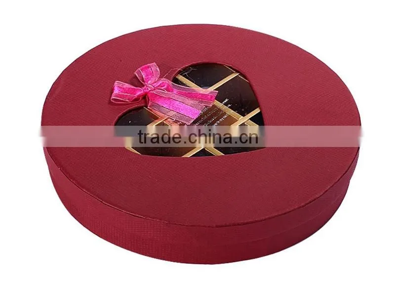 Set up ribbon cardboard packaging chocolate round box