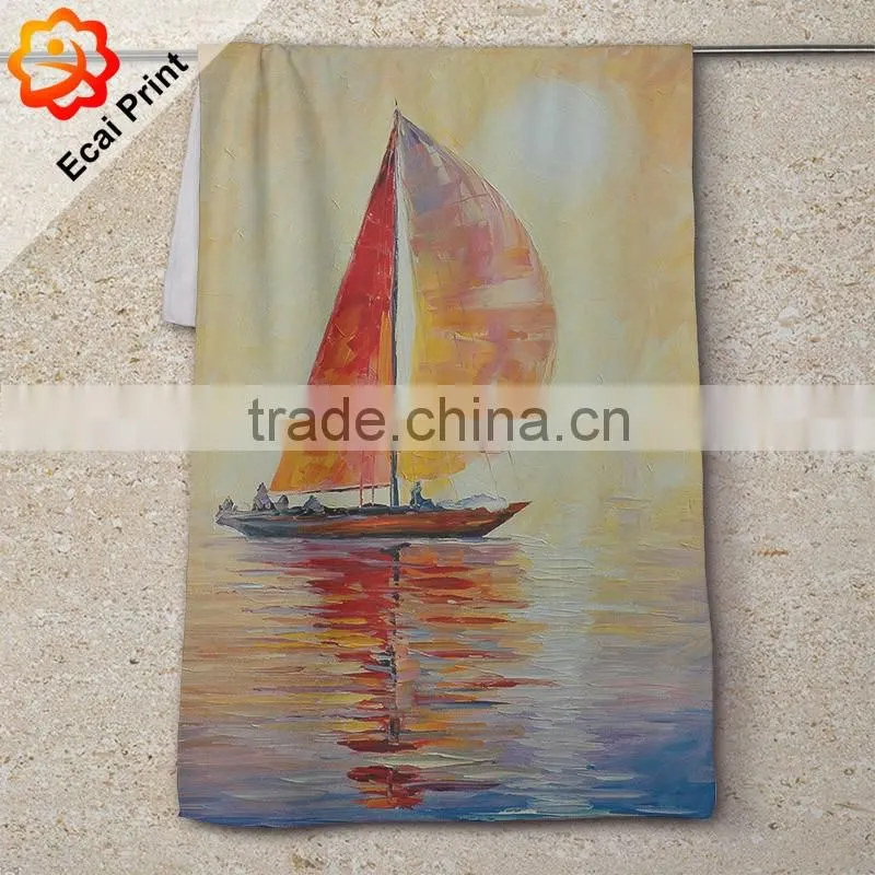 Newest good color fastness customize dye printed hotel towel