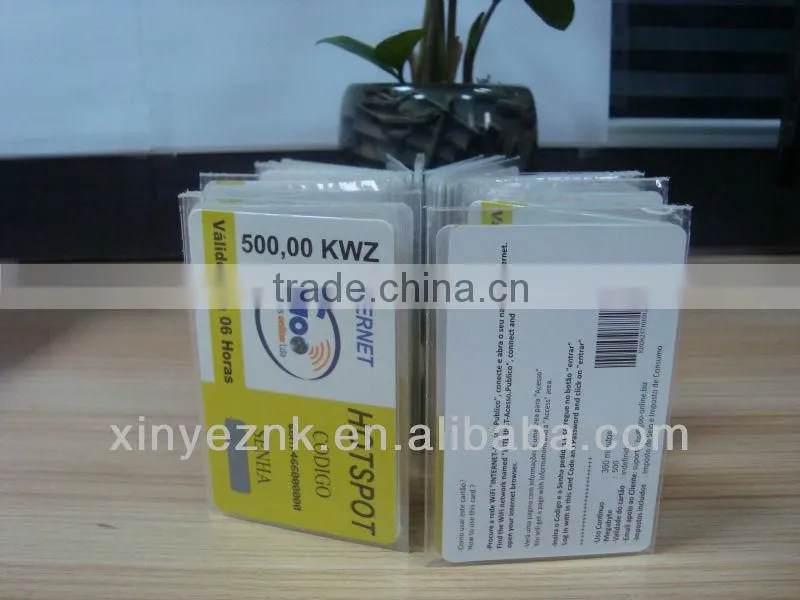 pvc prepaid scratch card