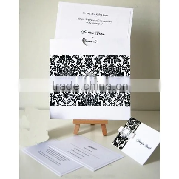 2016 newmengxing handmade flocking invitation cards