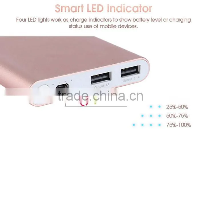 Wholesale Latest Mobile Portable Power Bank 10000mAh PromotionRose Golden