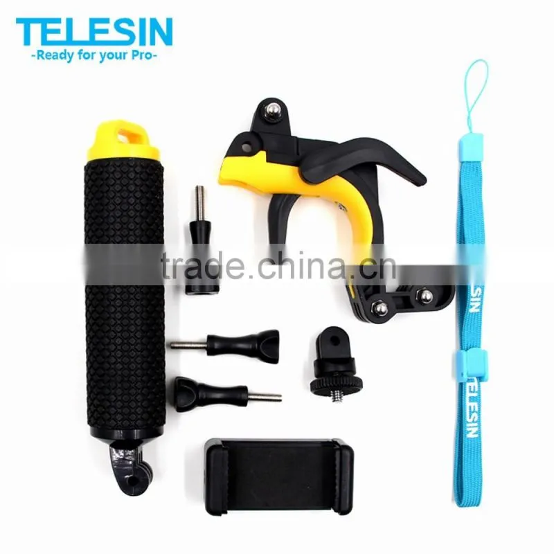Hot summer item Floating bobber with foam grip handle/pistol trigger/cellphone clip for Go Pro, Xiaomi and SJCAM camera