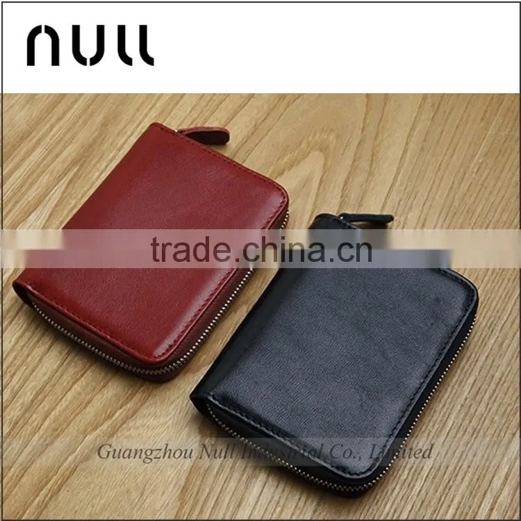 Portable High Quality Custom Leather Zipper Coin Purse