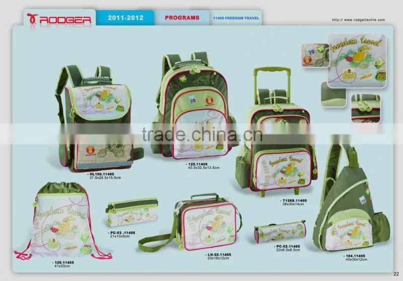 2015 Stylish school trolley backpack bag with zipper closure