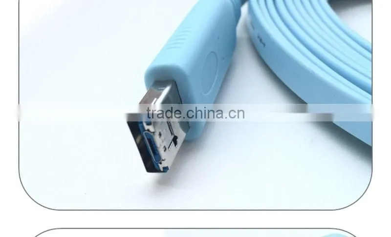 Classical blue FTDI Micro usb+USB to RJ45 console cable for Cisco router