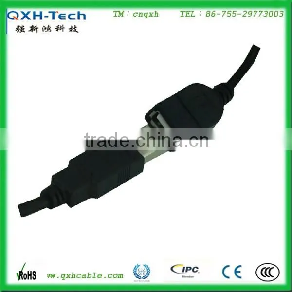 UL2725 Black AM to AF USB Cable 2.0 High Speed Factory Supply