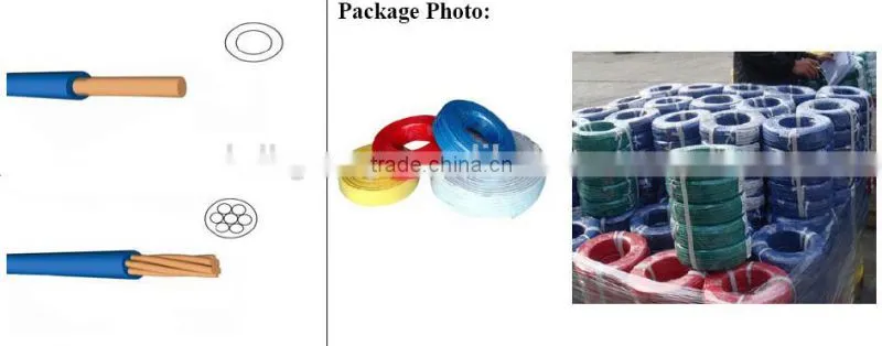 pvc single core cable flexible copper 450/750v power cables size 2.5mm single core multistrand electrical cables