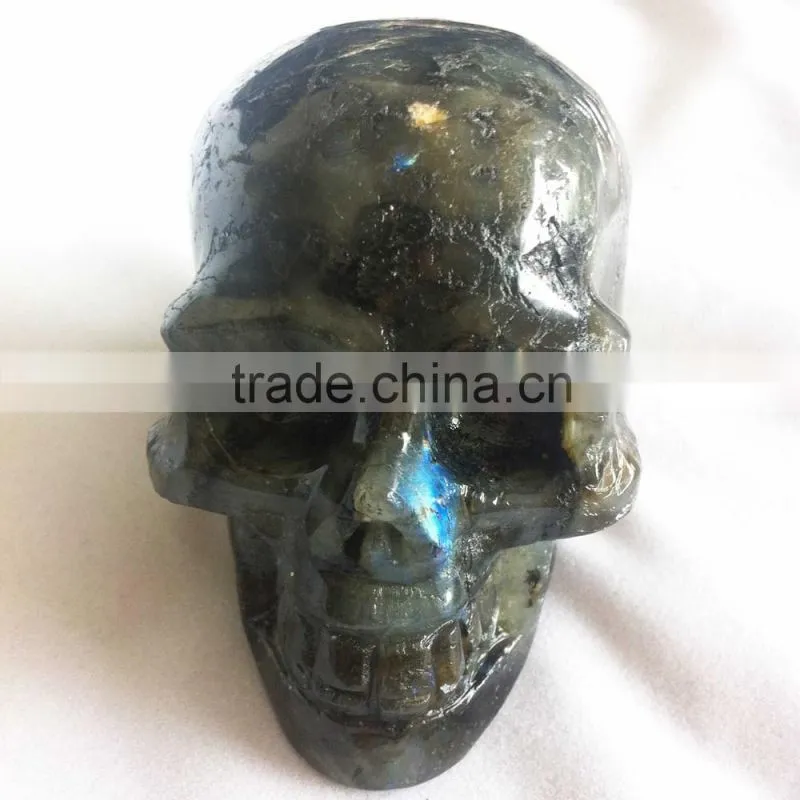 Labradorite Skull Gemstone Sculpture Decor