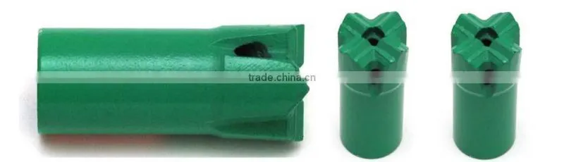 Thread H25,R25, R28,R32 cross drill bit for drifting and tunneling rock drill