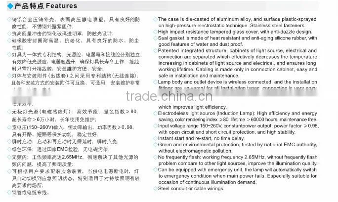 aluminum alloy water proof explosion-proof energy saving electrodeless lamp