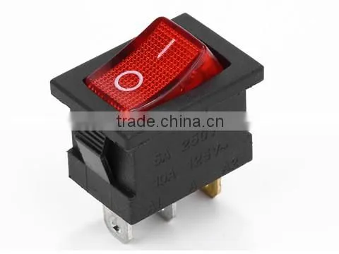 3 pin RS-12 rocker switch red on-off button rocker siwtch with best quality
