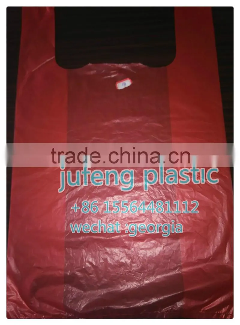 Plastic T-shirt Shopping Bags on Roll garbage bags on roll