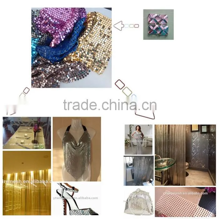 aluminum metallic cloth,fashion accesories,shiny fabric