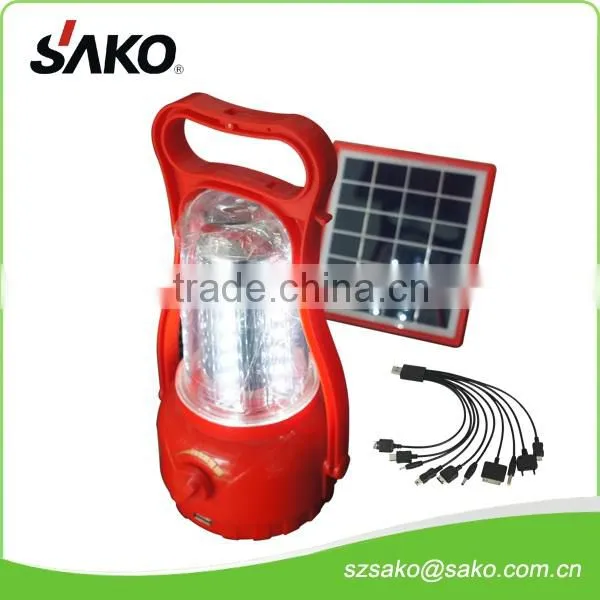 3W portable mini solar lighting kit, with 1200AH battery and 10 in 1 USB charger, SK-077#