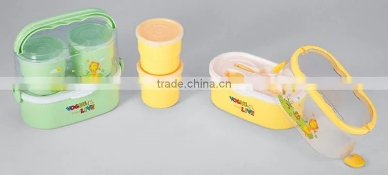 The handle set plastic lunch box for kids