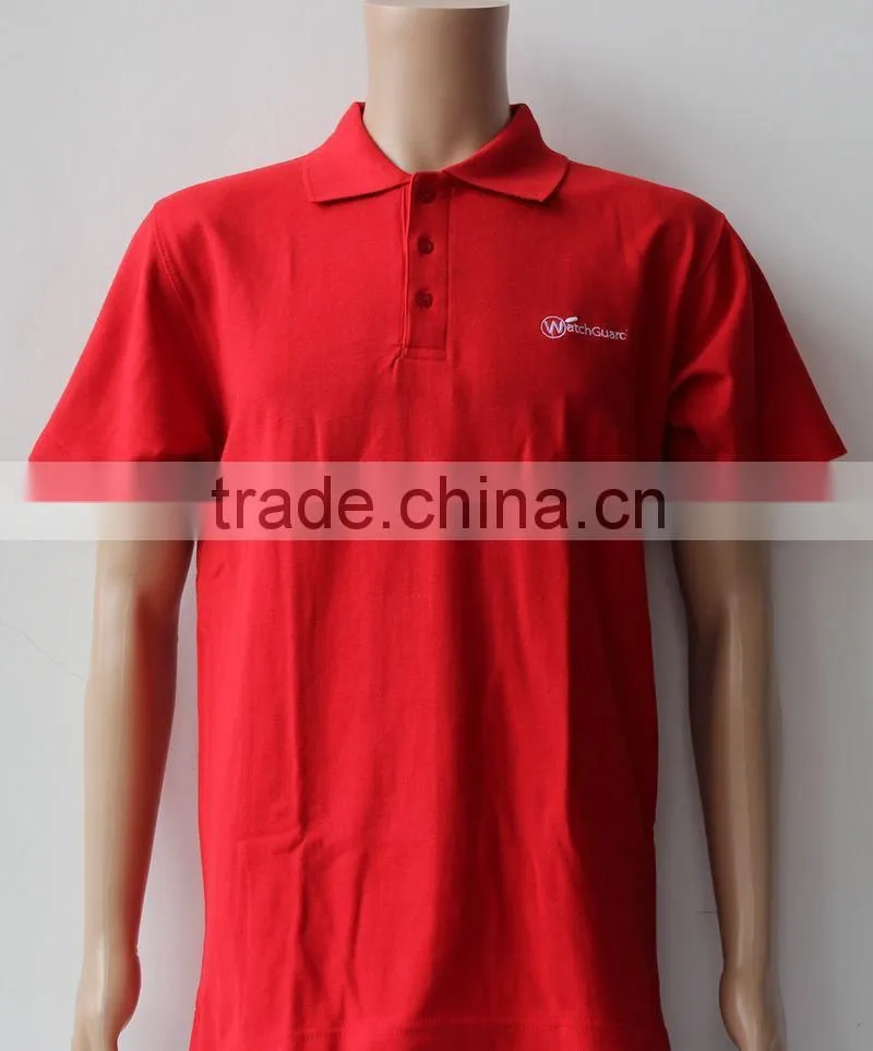Custom Red Color polo t shirt with your own logo ,one color logo t shirt