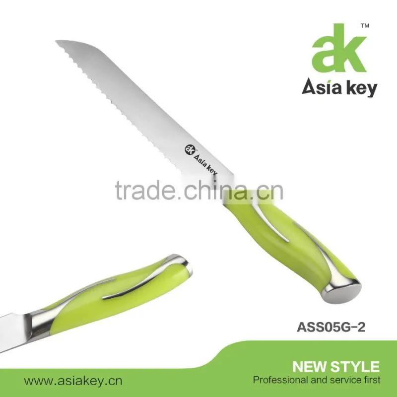 Hot selling knife set,green ABS handle,stainless steel knife set