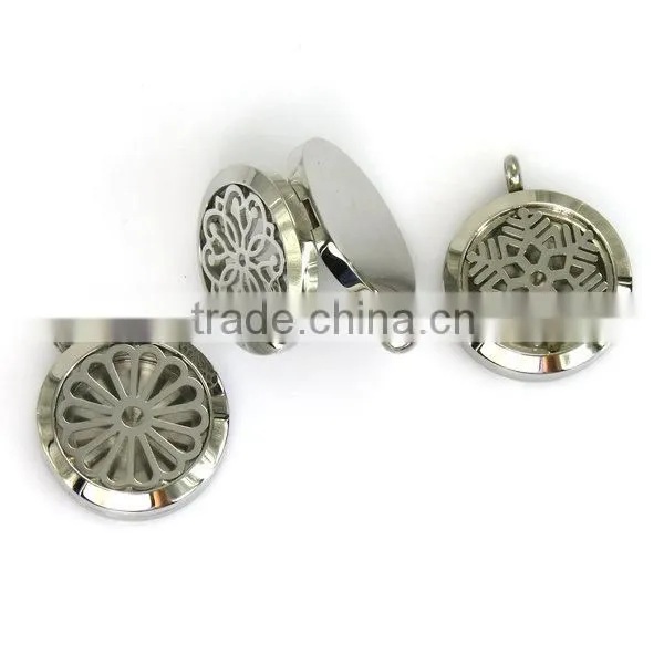 Stainless steel perfume locket aromatherapy essential oil diffuser necklace