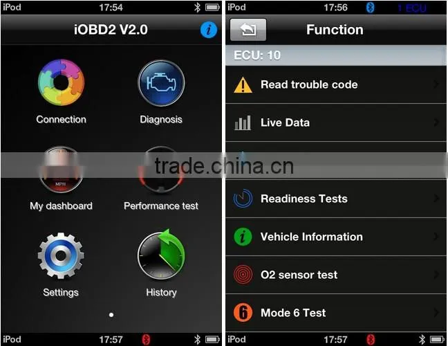 iOBD2 Bluetooth OBD2 EOBD Auto Fault Code Reader Scanner for iPhone / Android