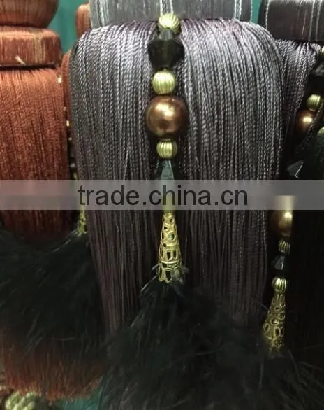 china supplier beaded cord tassel