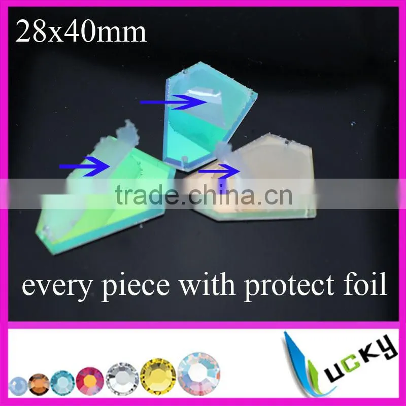 Wholesale large size shell effect marbel effect sew-on acrylic stone