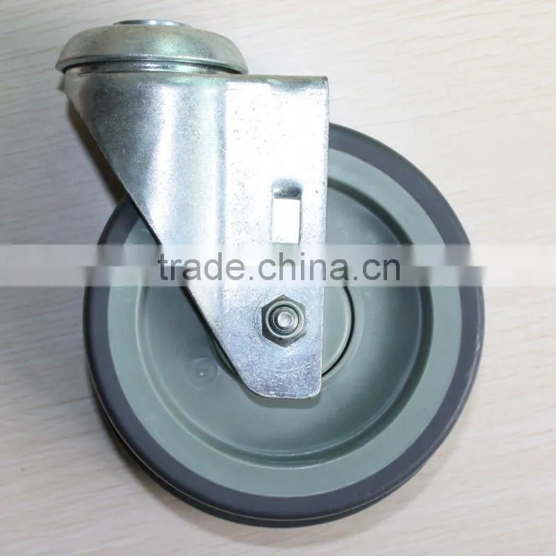 Gray TPR caster with PP core