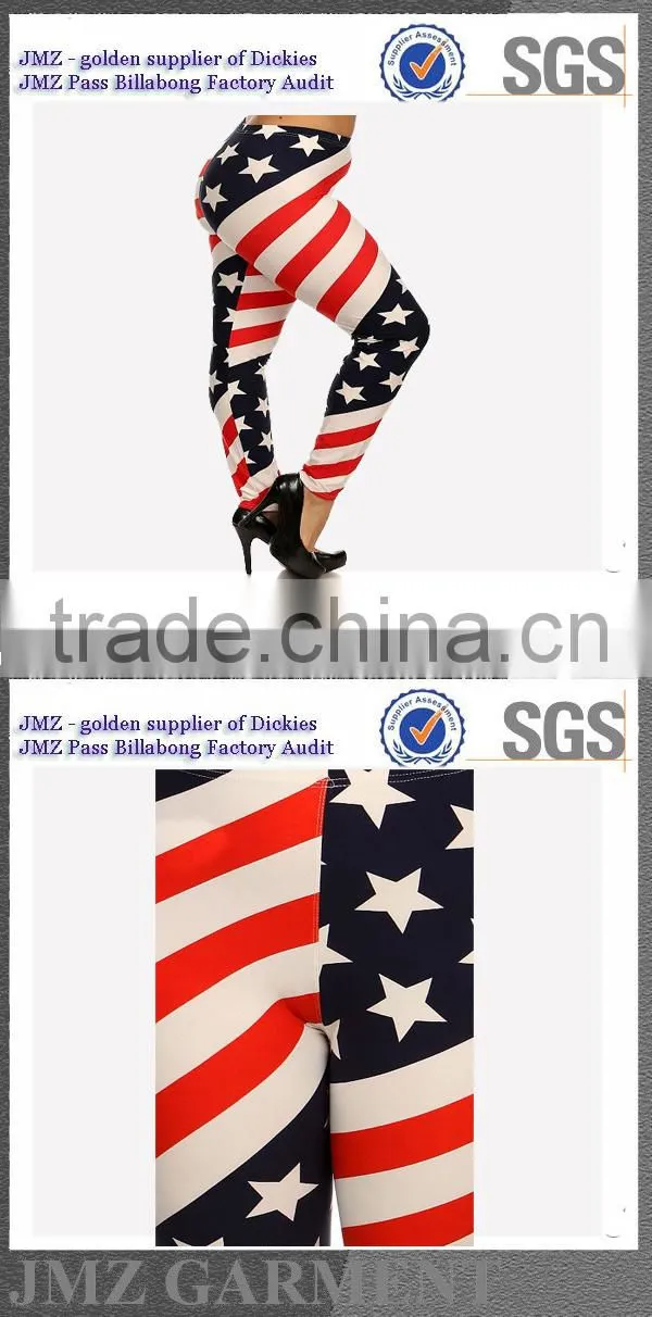 custom stretch usa flag style print capris OEM 2015 plus size