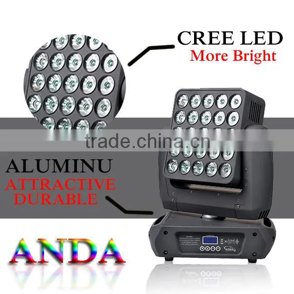 2016 factory price DMX led 5X5 matrix blinder light for new year stage decoration