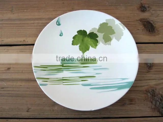Household Ceramic Teapot with Green Leaves Decal