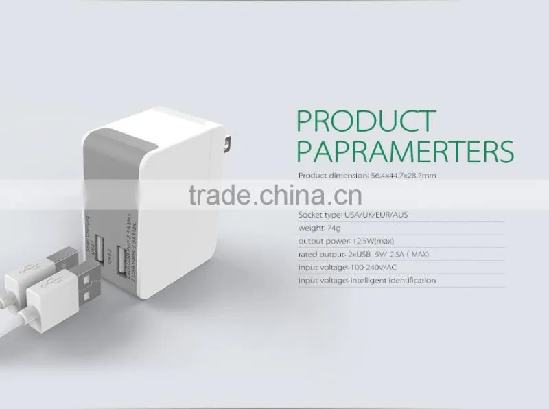 Shenzhen Custom logo Fast charge dual usb micro usb charger 4 plug usb portable phone charger for smartphone