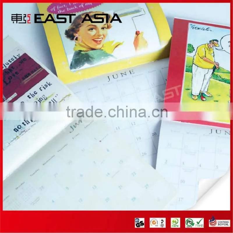 Cute Colored Calendar Printing Service with Saddle Stitched