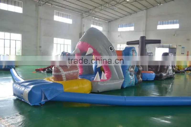 2016 15oz commercial obstacle inflatable water obstacle course for sale