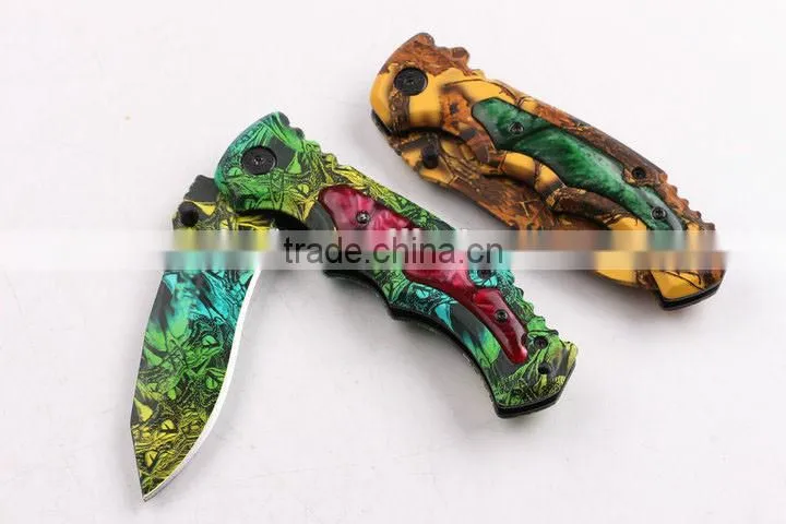 OEM 440 stainless steel blade blanks cool camouflage knife
